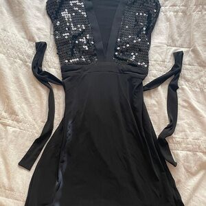 Forever 21 Black Sequin Midi Dress